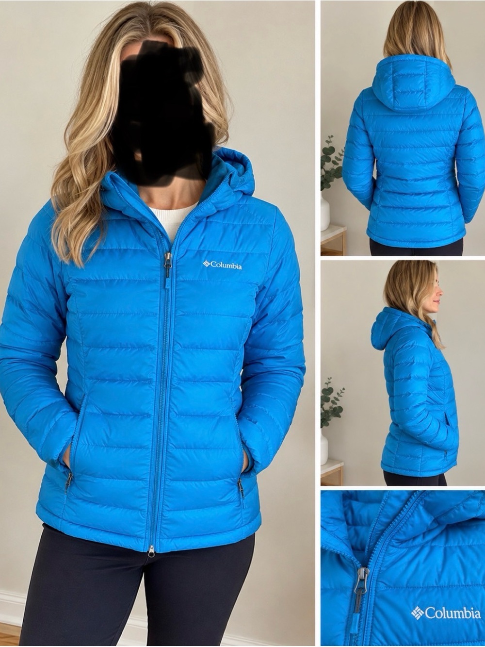 Columbia Women's Blue Hooded Puffer Jacket size Small in BNC